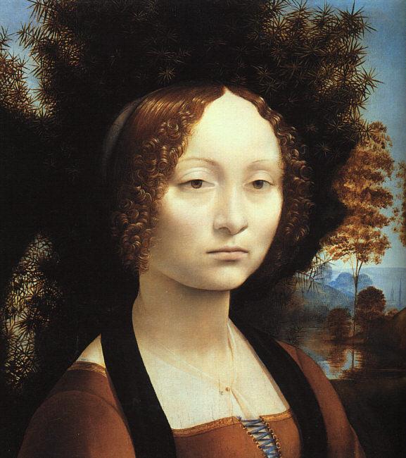 Leonardo  Da Vinci Portrait of Ginerva de'Benci-u Sweden oil painting art